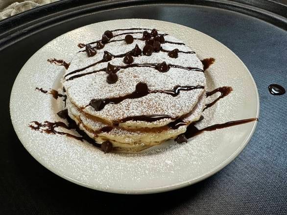 Double chocolate chip pancakes.